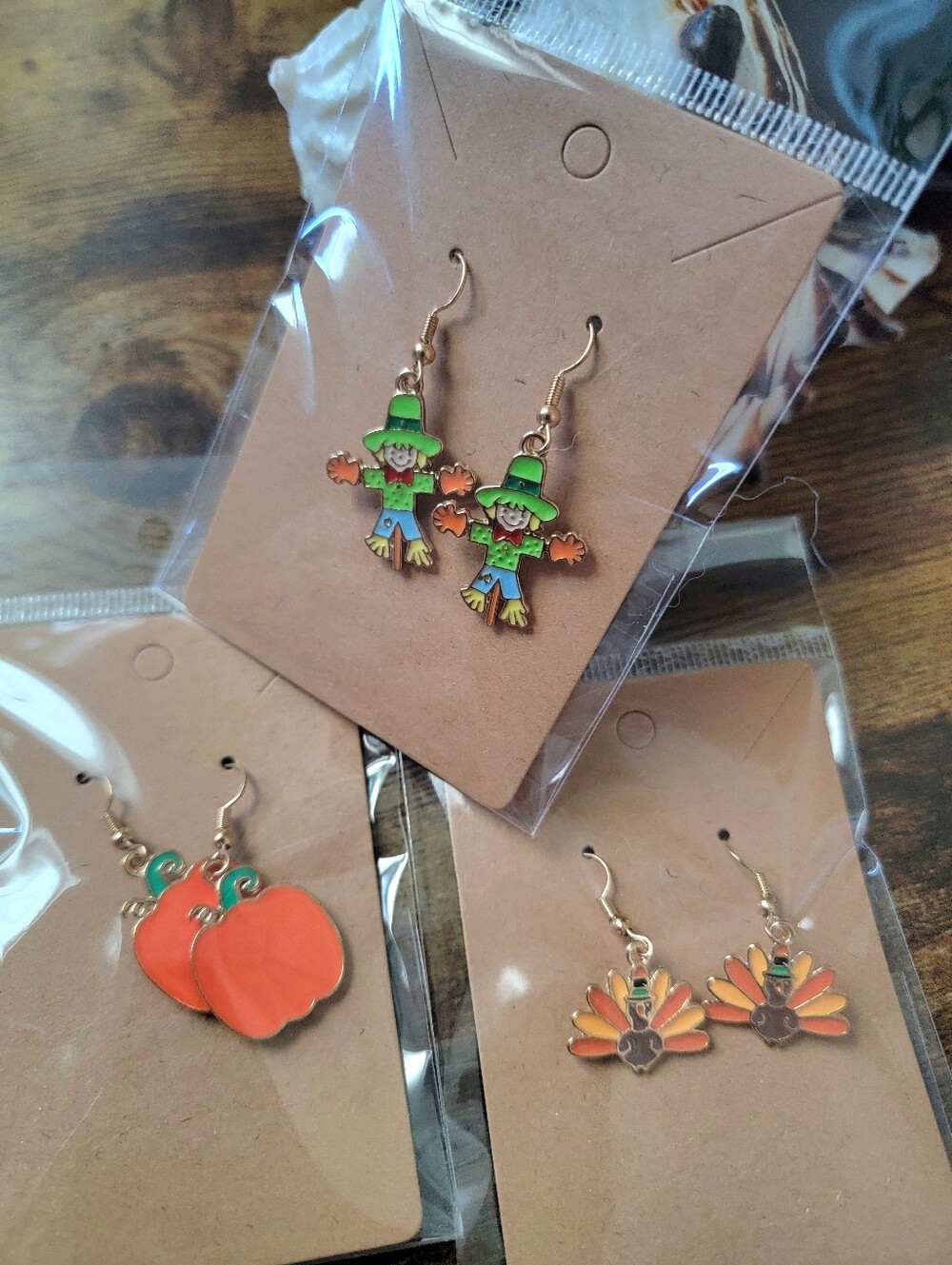 3pcs Fall Earrings Green Scarecrow Earrings - Cute Fall Accessory